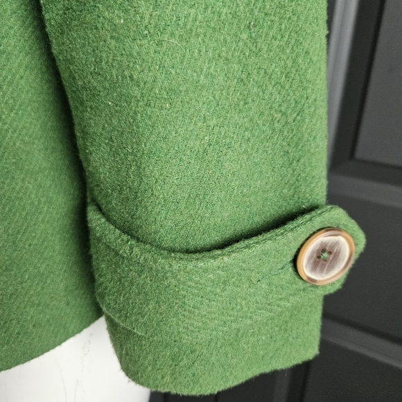 CAbi Double-breasted Wool Blend Jacket Clover Green Peacoat Crop Sz 4 - Picture 5 of 14